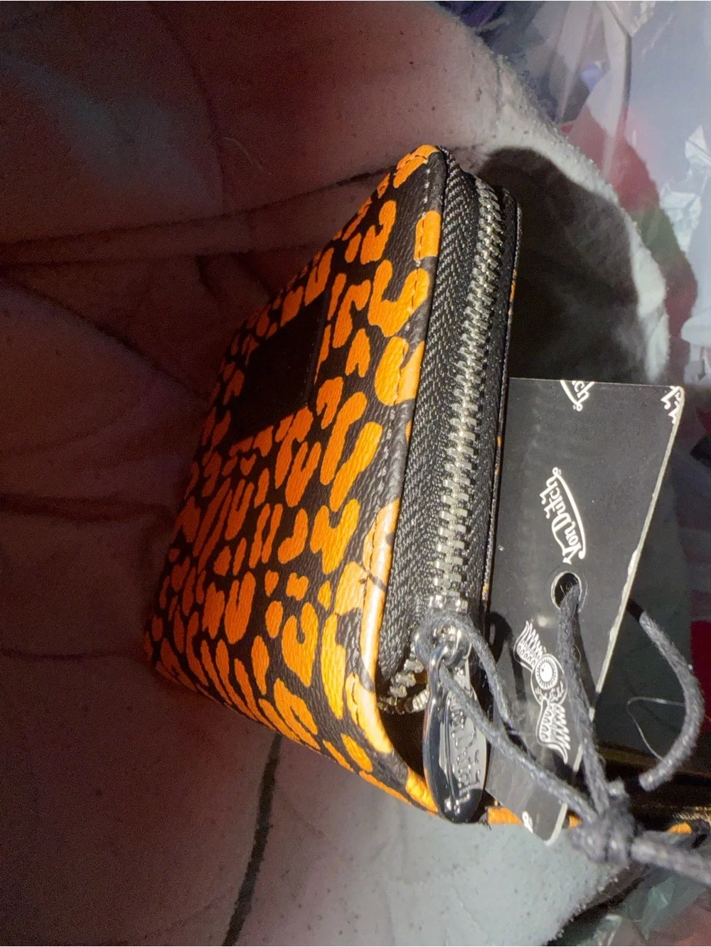 Von Dutch zip around wallet! NWT  orange cheetah print